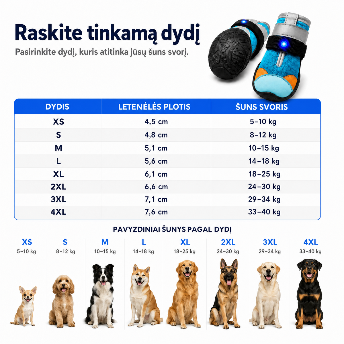 Šviečiantys LED batukai šunims ir katėms