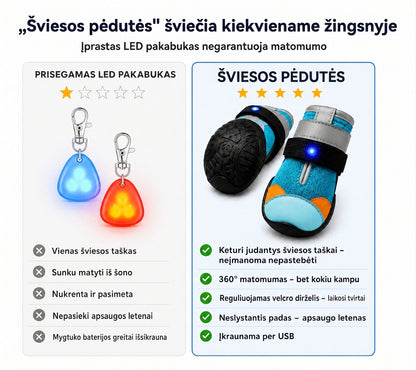 Šviečiantys LED batukai šunims ir katėms
