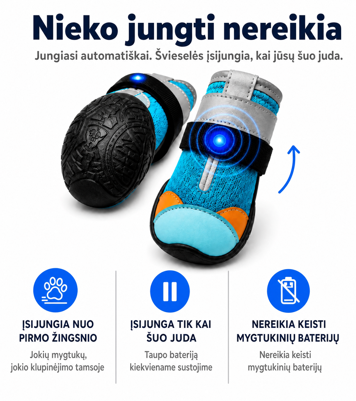 Šviečiantys LED batukai šunims ir katėms